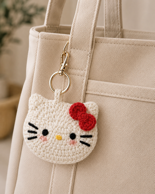 Crochet Hello Kitty Bagcharm 😺