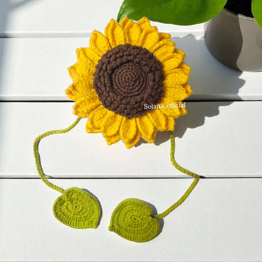 Crochet Sunflower Curtains Tie 🌻