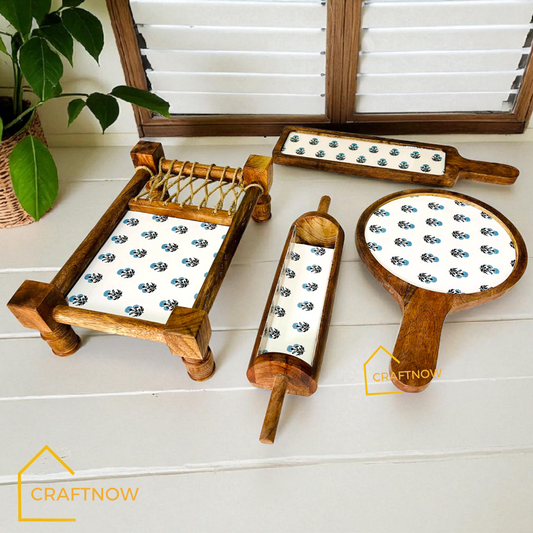 Wooden Serving Platter Set of 4